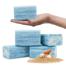 Australsk botanisk s?be havsalt med havmineraler 6,6 oz Luksus s?best?nger beriget med sheasm?r Pakke med 4 - emballagen kan variere