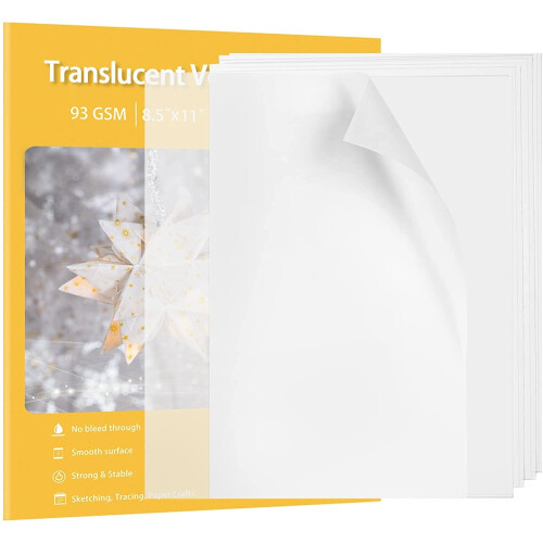 Vellum Paper Transl   cido Imprim   vel 110 folhas de 8,5x11 polegadas para convites de casamento Projeto de scrapbook (8,5x11 polegadas 93gsm/63lbs)