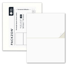 PACKZON Shipping Labels with Self Adhesive Square Corner for Laser & Inkjet Printers 8.5 x 5.5 Inches White Pack of 200 Label