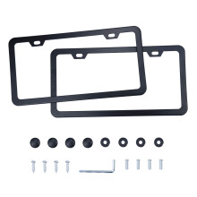 Livtee Black Aluminium nummerplade Rammer 2 pcs Bil nummerplade dækker slank design med sorte bolte skivehætter til amerikanske køretøjer