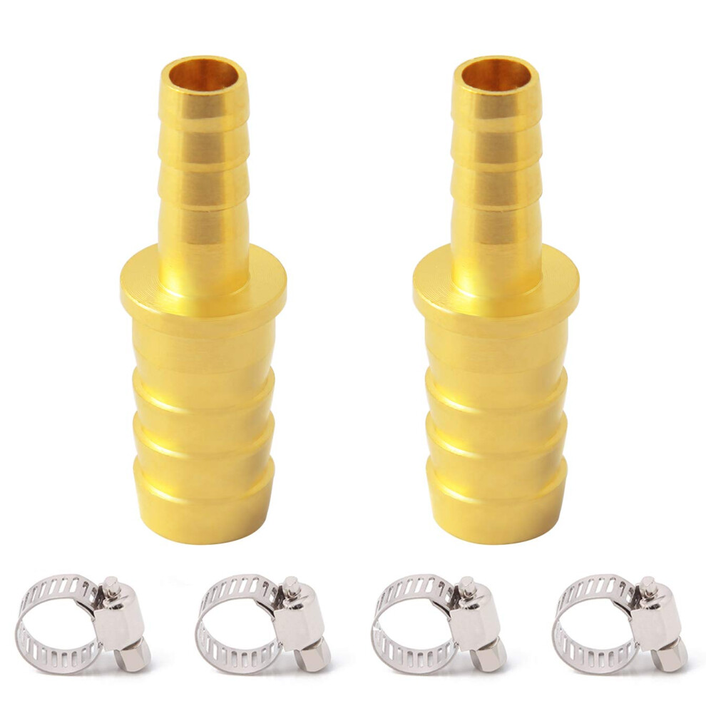 Metaland Brass Hose Barb Reducer 5/16"""" To 3/16"""" Hose Id Reducing Barbed Hose Splicer Mender Coupler Warter Fuel Air (Pack Of 2) 770773835566