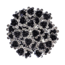 BETITETO 40 stuks U-vormige bloemen haarspelden met strass steentjes, kristal haaraccessoires voor bruiloften, bruiloften, meisjes, Sweet Sixteen (zwa