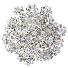 BETITETO 40 stuks U-vormige haarspelden met strass-steentjes, kristalhaaraccessoires voor bruiloften, bruiloften, meisjes, Sweet Sixteen (wit)