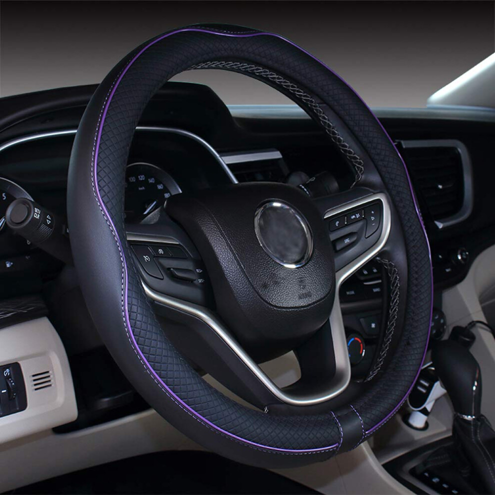 Mayco Bell 2019 New Microfiber Leather Car Extra Large 17 18 19 Inches Steering Wheel Cover For Big Trucks (17.5-18'' Purple) Black/Purple 4002365057855