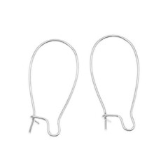 Adabele 200 stuks hypoallergeen oorbelhaken nieroordraadconnector 30 mm lang sterling verzilverd messing voor doe-het-zelf oorbellen sieraden maken C
