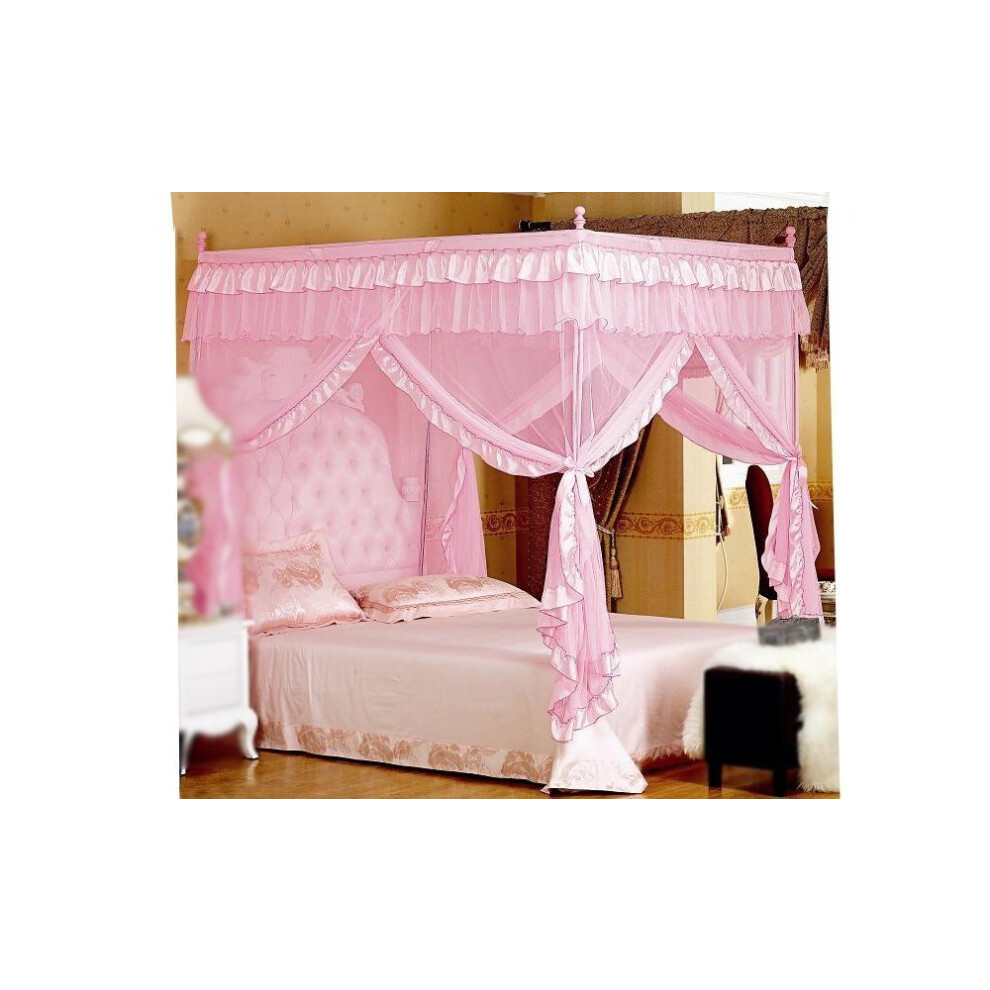 Ciel de lit Mengersi pour filles, rideaux de lit    baldaquin, rideaux de lit princesse, cadeau d'anniversaire, d  coration de chambre de filles, rose