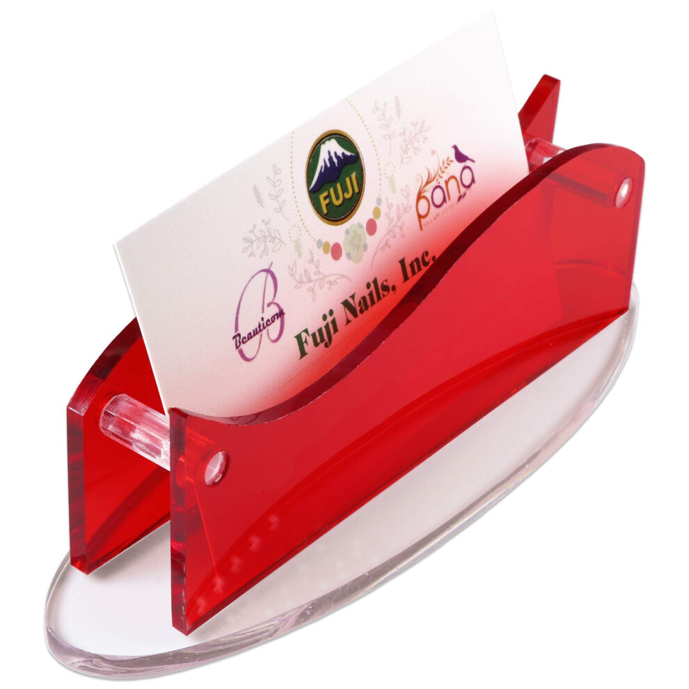 Beauticom Porte-Cartes De Visite De Style Moderne, Pr Sentoir Pour Bureaux, R Ceptionnistes, Salons Et Entreprises (Rouge, 1 Pi Ce)-image