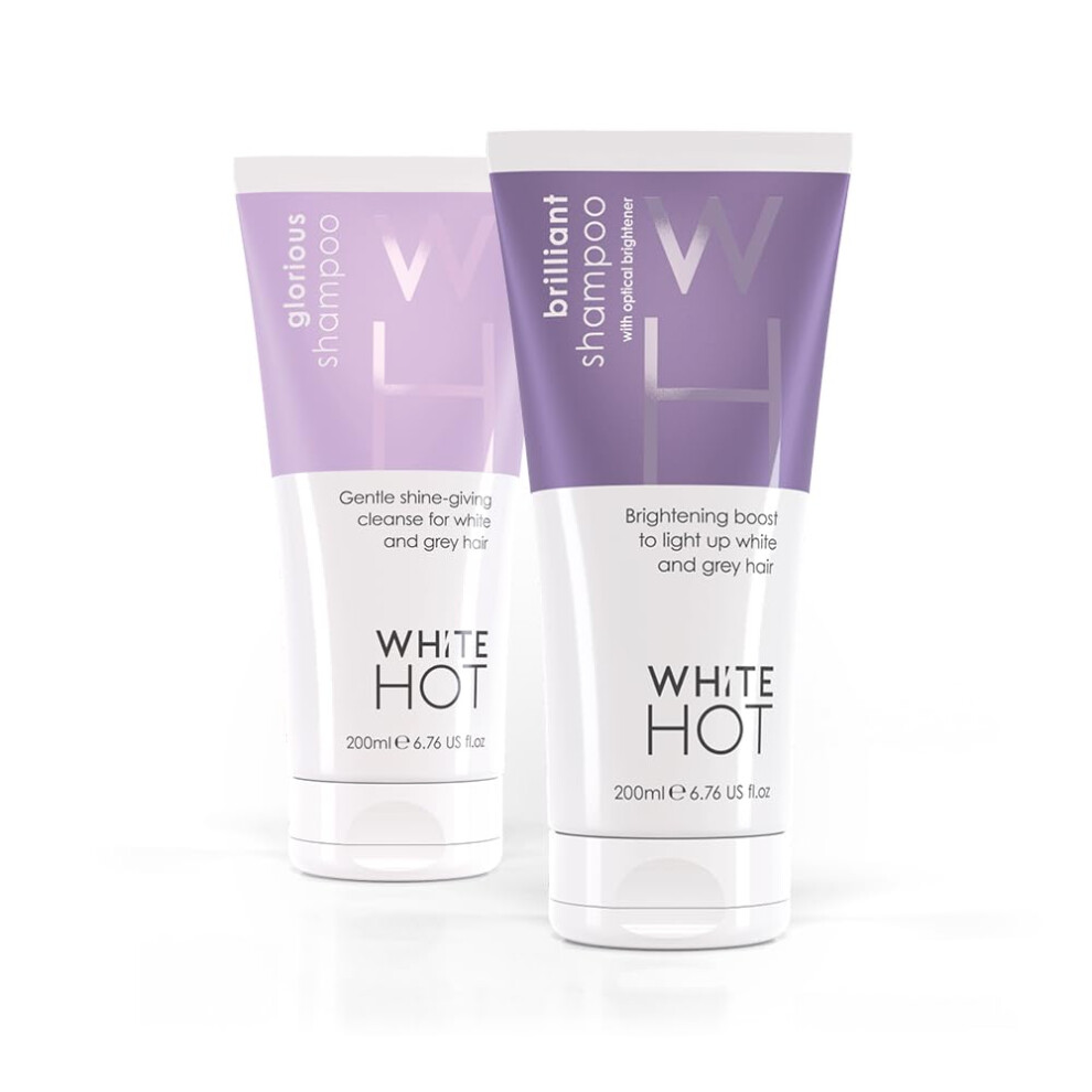 White Hot White/Grey Hot Cleanse Duo: Brilliant Shampoo & Glorious Shampoo 200Ml Brightening Boost And Shine For & Hair Purple Shampoo