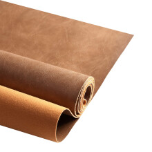 Hochwertiger Kunstleder-Polsterstoff, 1,2 mm dick, wasserdicht, Polsterleder, Antik-Rindenstoff (Khaki, vorgeschnitten, 91,4 x 137,2 cm)