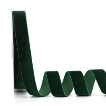 Ewaymado Dark Green Velvet Ribbon 1 Inch x 20Yd Great for Gift Wrapping Hair Bows Christmas Wedding Party Decoration(1"""" Dark Green)