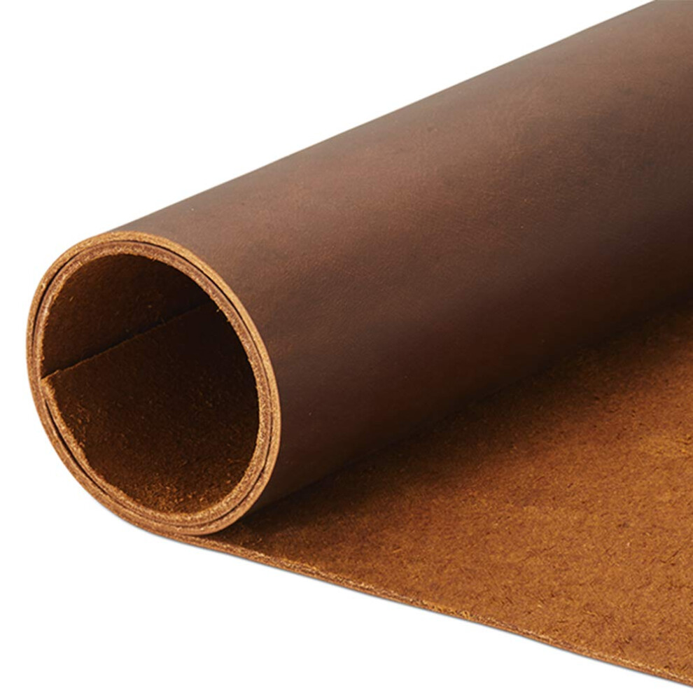 CP 4-5 oz Tooling Leather Sheets for Crafts - Full Grain Leather Hide - Crazy Horse Leather - Cowhide Leather (Dark Brown  8"""" x 8"""")
