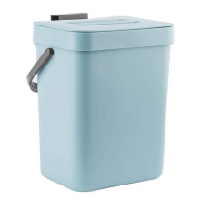 LALASTAR Lille skraldespand med l?g Lugtfri mini-affaldsspand Plast h?ngende affaldskurv til autocamper/kontor/sovev?relse/sovesal 3L/0,8 Gal Blu