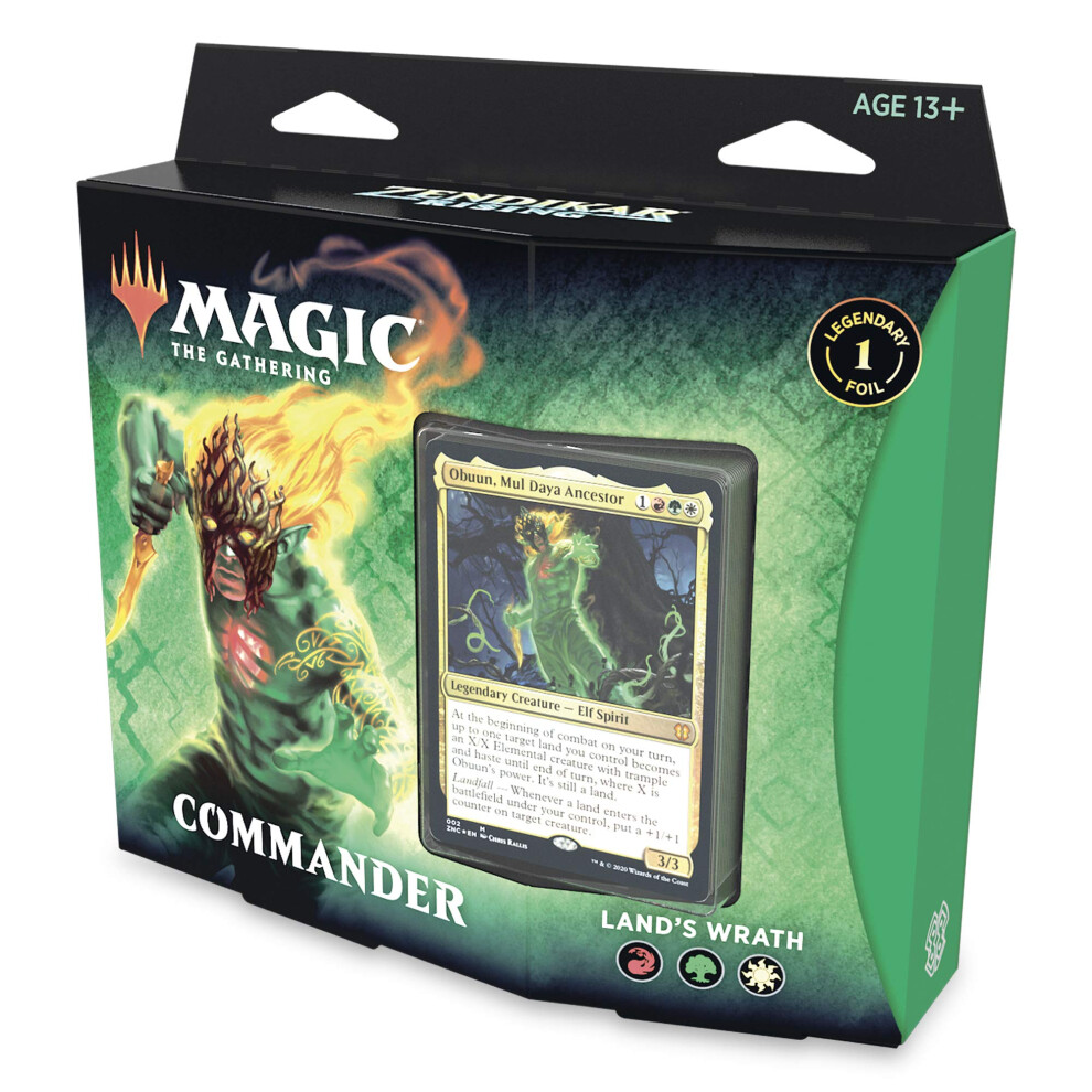 Magic The Gathering- Zendikar Rising Commander Deck-Mazzo Dell'ira Di Terra (Rosso-Verde-Bianco), Multicolore, C77270000-image