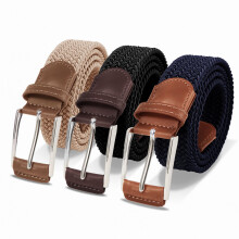 LAURA FAIRY 3PC Casual stretchriemen voor mannen Verstelbare gevlochten elastische herenriem Ideaal cadeau voor golfjurk Werk Valentijnsdag