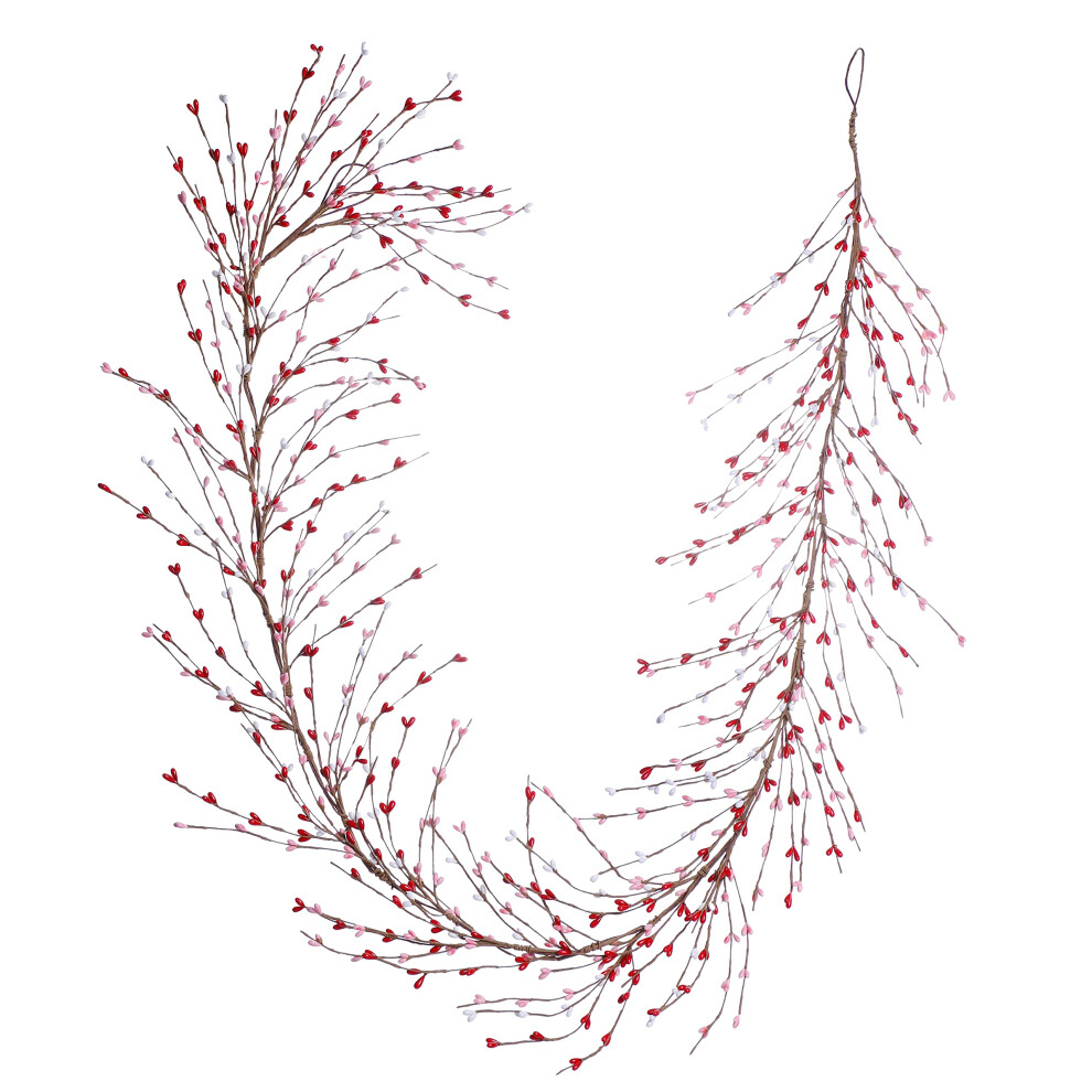 J'floru Girlanda Walentynkowa 4,5FT Czerwona Rzowa Biala Girlanda Jagodowa Na Walentynki Wesele Dekoracje Na Rocznice (Czerwony/Rzowy/Bialy)-image