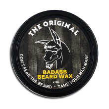 Badass Baardverzorging Baardwax voor mannen - De originele geur 2 oz - Verzacht baardhaar, waardoor uw baard er dichter uitziet en aanvoelt