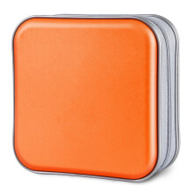 SIVEIT CD -sag 40 Kapacitet CD/DVD Case indehavere tegnebog Hård plast plast DVD Disc Cases Storage Binder til bilhjemmekontorrejser (orange)