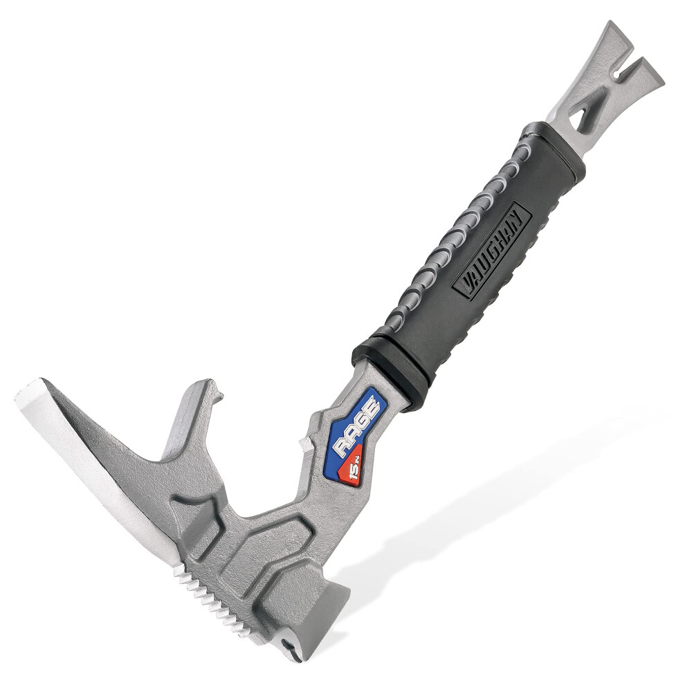 Vaughan 15 Inch Multi-Function Demolition Tool  Hammer  Nail Puller  Multi-Use  Heavy Duty Construction  DIY Hand Tools - Blue 050042