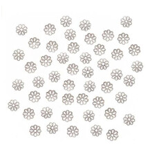 200pcs Filigree Flower Bead Caps 8mm Silver Bead End Caps for Earrings Bracelet Necklace Anklet Keychain Jewelry Craft Making CF119-8