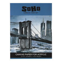 SoHo Urban Artist akryylipohjaiset canvas-alustat - Teksturoitu canvas-paperialusta maalaukseen, piirustukseen, pastelliv  reihin, matkustamiseen