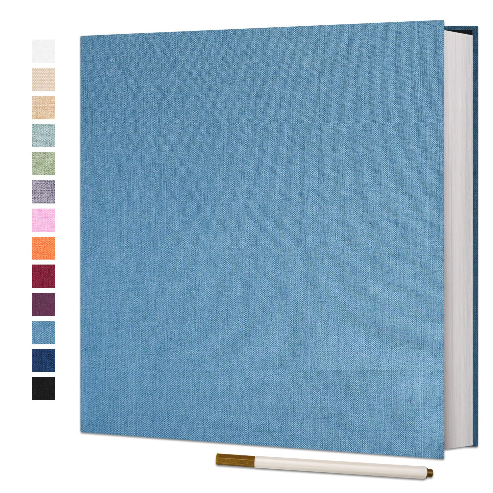 ?Lbum De Fotos Autoadhesivo Vienrose De 4X6, 5X7, 3X5 Y 8X10. ?Lbum De Recortes Diy Con Bol?Grafo Met?Lico (11""X10.6"" 60 P?Ginas Azul Cielo)-image