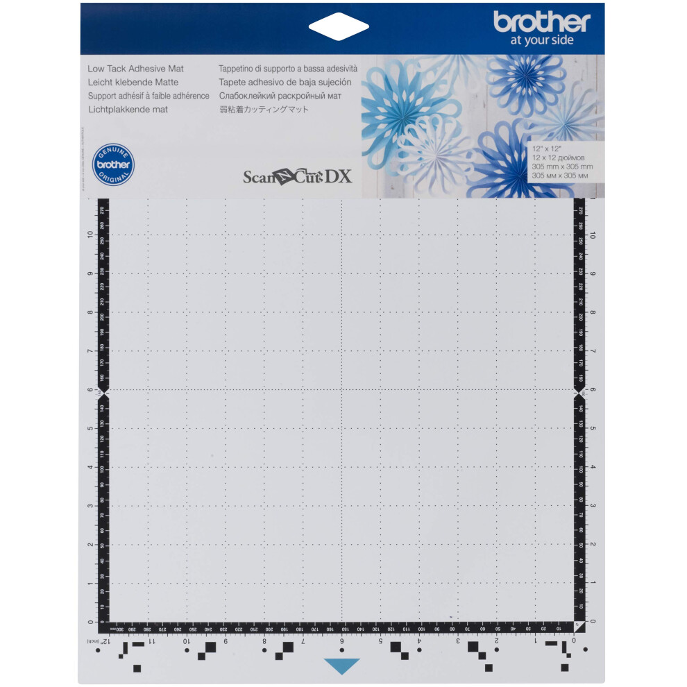 Brother ScanNCut DX Mat CADXMATLOW12  12"""" x 12"""" Low Tack Adhesive for Thin and Delicate Materials  Use with Brother Cutting Machines