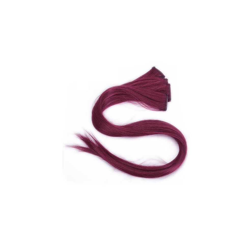 Confezione Da 6 Extension Con Clip In Capelli Veri Lisci, 45,7 Cm, Colore: Rosso-image
