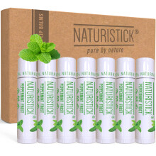 7-pack pepermunt lippenbalsem cadeauset van Naturistick. 100% natuurlijke ingredi?ten. Beste bijenwas chapstick voor droge, gebarsten lippen. Gemaakt