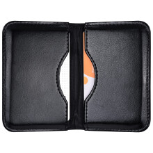 Wisdompro Business Card Holder 2-Sided PU Leather Folio Pocket Slim Name Card Wallet Case with Magnetic Shut for Men and Women - Black