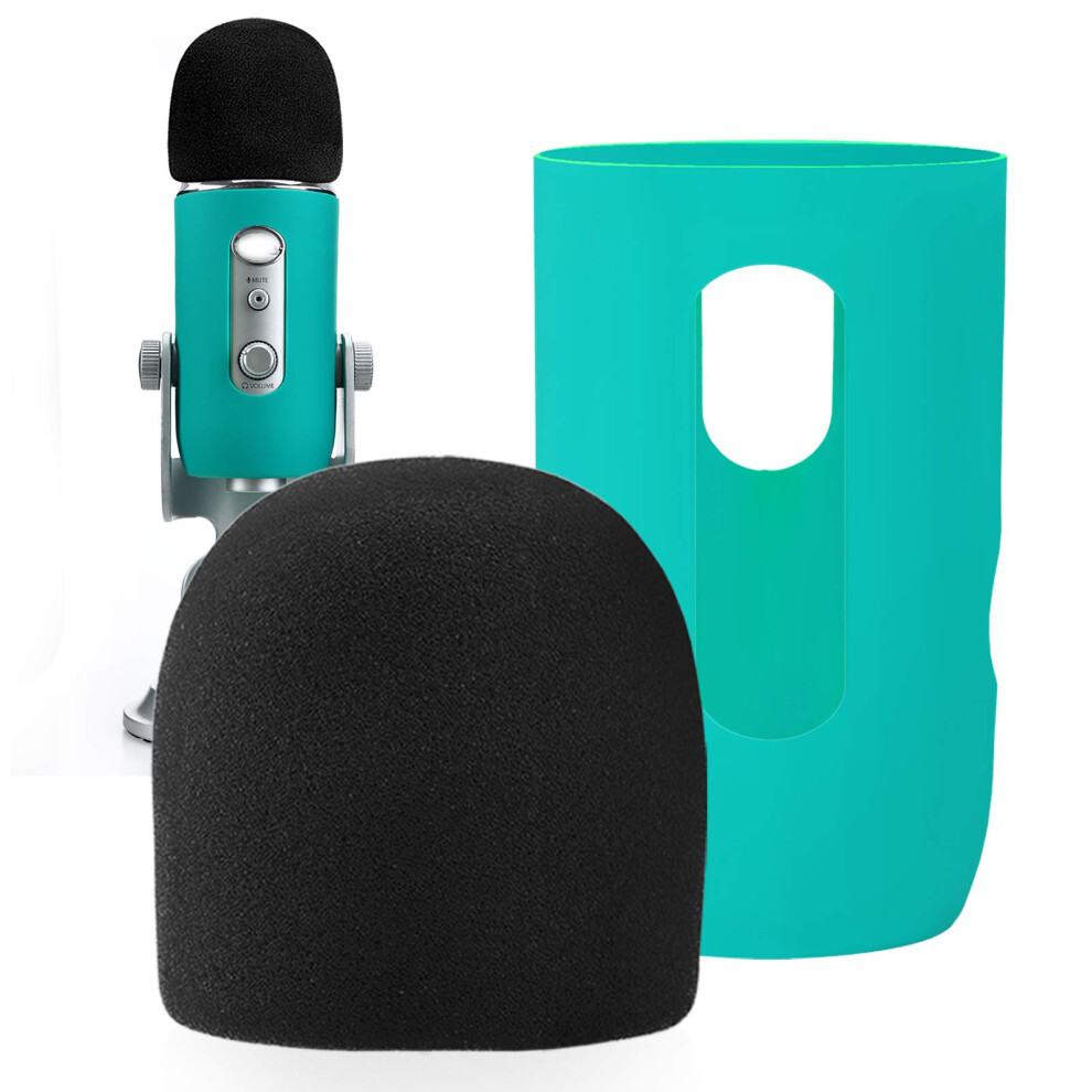 Bonnette anti-vent en mousse pour microphone YOUSHARES - Protection anti-pop pour microphones    condensateur Blue Yeti Yeti Pro (vert)