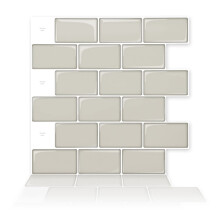 Art3dwallpanels 10 Blatt Backsplash zum Abziehen und Aufkleben fr die Kche, 30,5 x 30,5 cm, zum Abziehen und Aufkleben, weie Fliese im Subway-Desi