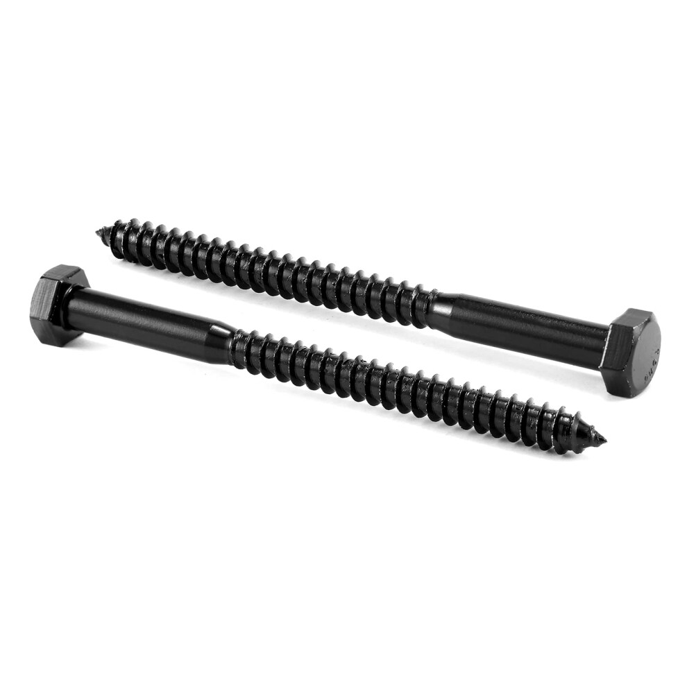 1/4"""" x 4"""" Hex Head Lag Screws Bolts 20Pcs 304 Stainless Steel 18-8  Partial Thread  Hexagon Head Wood Screws by Black Oxide by SG TZH-image-OPC-PGG8WJ8-NEW