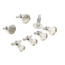 SHUNAE 10pcs O?el inoxidabil 12mm 14mm 16mm 20mm BASURI DE BUNUM BLUSFLINK BASURI ROUND CABOCHON TAVE PENTRU BUN BUTURI