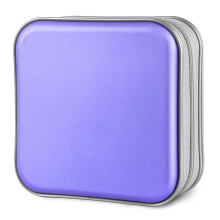SIVEIT CD -sag 40 Kapacitet CD/DVD Case indehavere tegnebog Hård plast DVD -disksager opbevaringsbindemiddel til bilhjemmekontorrejser (lavendel)
