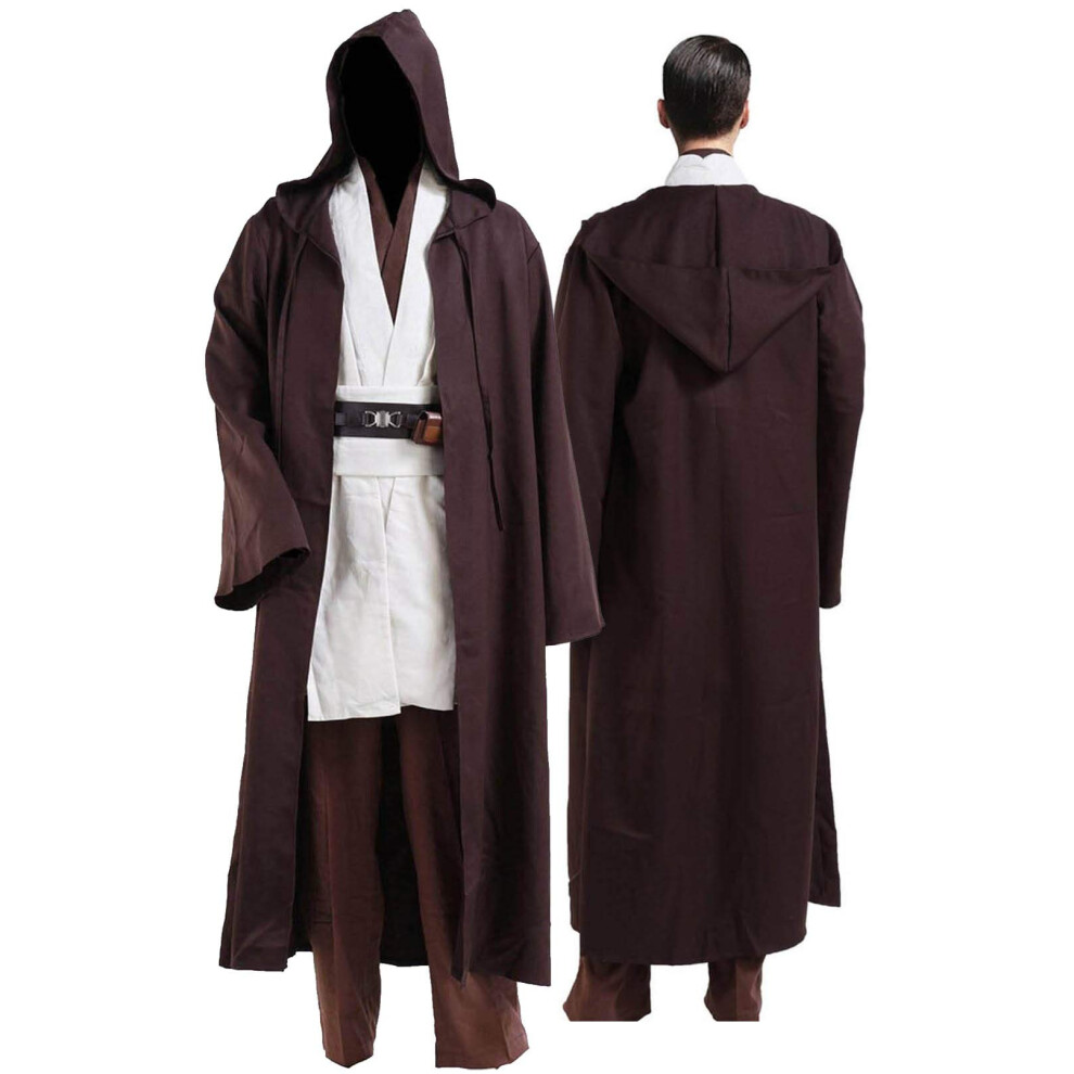 Rongxu Costume de cosplay pour homme, tunique     capuche, ensemble complet pour Halloween, taille am   ricaine (XXXL, blanc (ensemble complet))