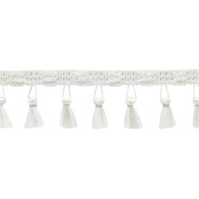 2 1/2 """" (6 cm) Langt faste faste strikkede gimp header Tassel Fringe Trim (Style # ETF) Pure White # A1 (Bright White) 10 yards (30 ft/9,5m)