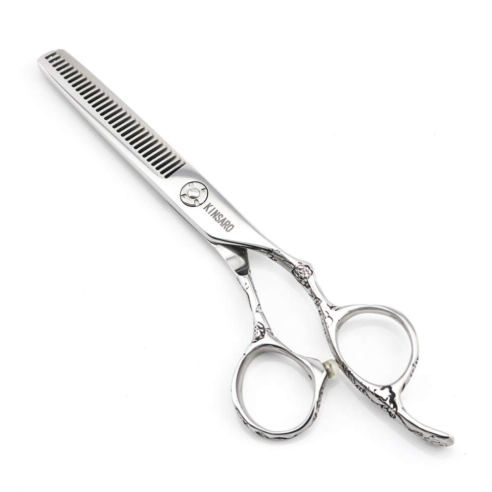 Kinsaro Hair Scissors 6 Inch Professional Barber Scissors Hair Thinning Scissors Thinning Shears 440C Barber Shears 30 Teeth Rose Handle