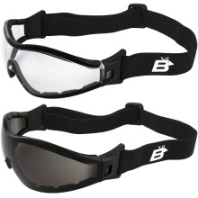 Birdz 2 pary okularw Boogie Wyscielane pianka motocyklowe skoki spadochronowe Z87.1 Okulary ochronne czarne oprawki z przezroczystymi i przydymion