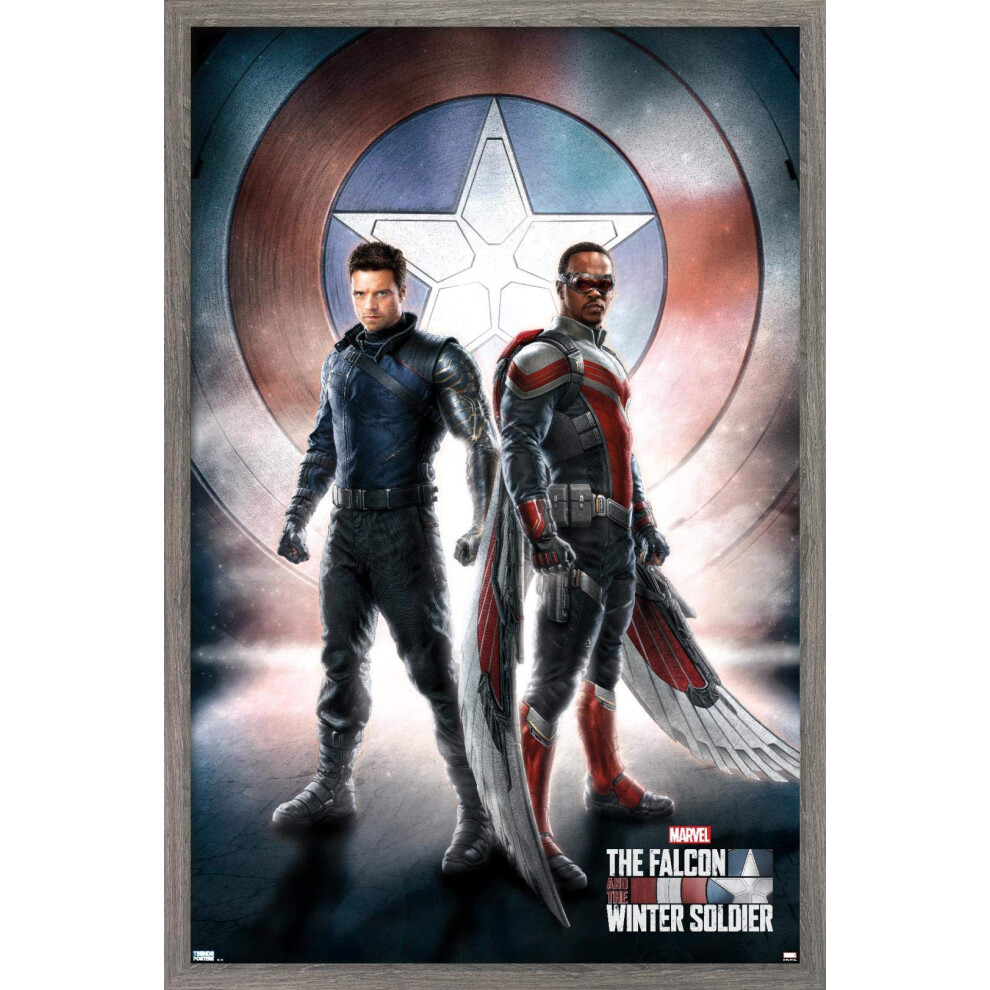 P Ster De Pared De Una Hoja De Tendencias Internacionales De Marvel Television - Falcon Y El Soldado Del Invierno (37,5 X 57,8 Cm), Versi N Con M-image