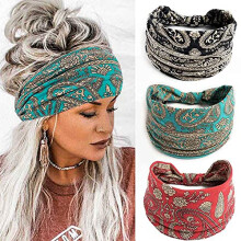 Aceorna Boho Bandeau -pannat, leveä solmuinen hiuspanta, joustava turbaani, päänsuojat, muodikkaat hiusasusteet naisille ja tytöille, 3 kpl (kori