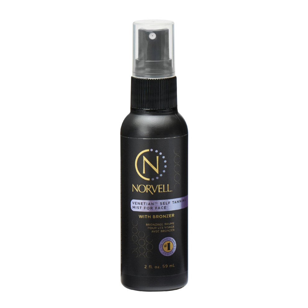 Norvell Venetian Sunless Self Tanning Mist for Face - Non Comedogenic Facial Bronzing Tanner Spray for Natural Sun-Kissed Glow  2 fl.oz.
