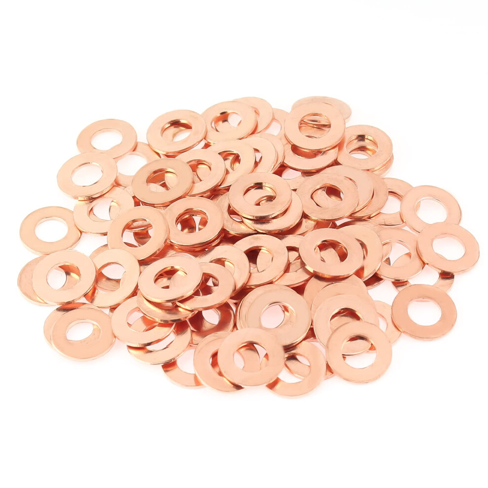 Helifouner 60 Pieces M6x12x1.0mm Copper Washers Copper Metric Sealing Washers Inner Diameter 6Mm Outer Diameter 12Mm Thickness 1.0Mm 749355453931