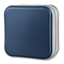 Siveit Estojo para CD, Capacidade para 40 CDs/DVDs, Estojo de Plástico Duro para Armazenamento (Azul Escuro)