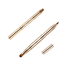 Pincel Retráctil para Cejas, Pestañas y Labios, Doble Cara Suave con Tapa, para Viaje, Color Dorado