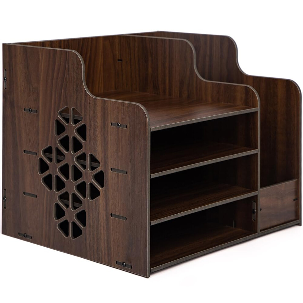 CompactStone desk organizers Wooden Desk Organizer Home Office Art Supplies Organizer Multifunctional Easy to assemble (heavy CDF panel)-image-OPC-PGG8X6D-NEW