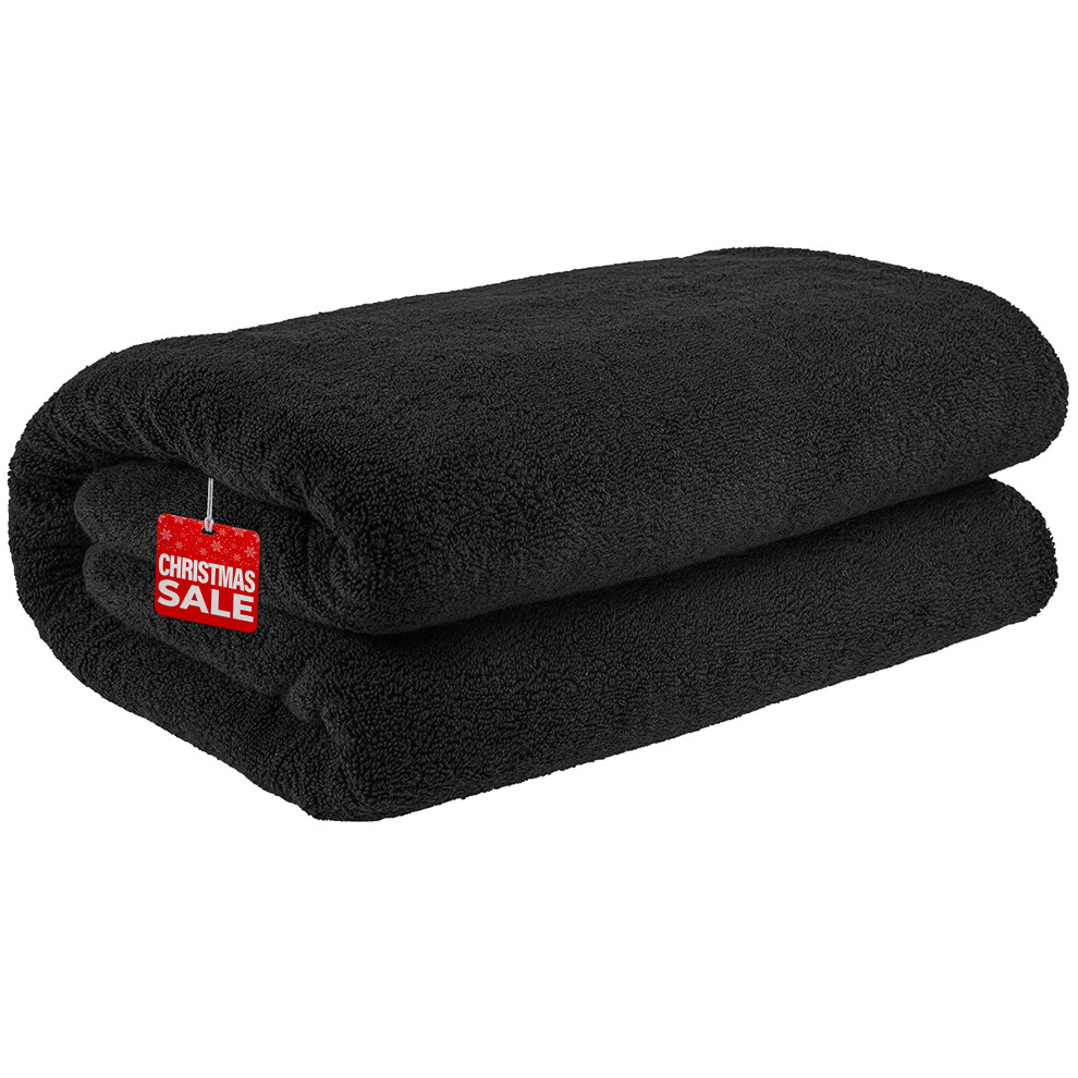 Drap de bain surdimensionn    Cotton Paradise 100 % coton 40 x 80 cm, serviette de bain turque extra large pour salle de bain, drap de bain noir