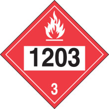 AccuformNMC 3. veszlyessgi osztly """"1203"""" (benzin) 4 szmjegyu DOT plakt 10,75"""" x 10,75"""" ragaszts vinil, USA-ban gyrtott 1 szm MPL733VS1