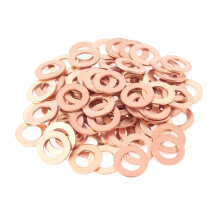 HELIFOUNER 100 Pieces M8x14x1.0mm Copper Washers Copper Metric Sealing Washers Inner Diameter 8mm Outer Diameter 14mm Thickness 1.0mm