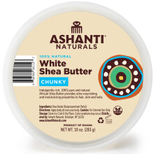Ashanti Naturals Biale, grube, surowe maslo shea | Nierafinowane afrykanskie maslo shea z Ghany | 100% naturalny srodek nawilzajacy bez dodatkw