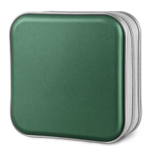 SIVEIT CD -sag 40 Kapacitet CD/DVD Case indehavere tegnebog Hård plast plast DVD Disc Cases Storage Binder til bilhjemmekontorrejser (mørkegrøn)
